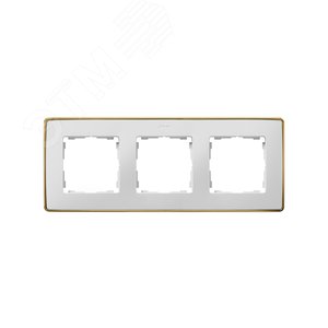 Рамка декоративная, 3 поста, Select, S82 Detail, белый-золото