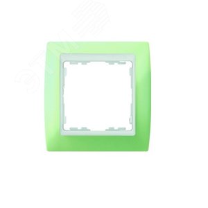 Рамка на 1 пост, S82, пастель зеленая - белый