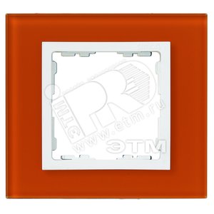 Рамка на 1 пост, S82N, оранжевый - белый (стекло)