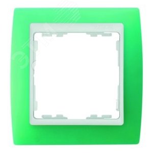 Рамка на 4 поста, S82, зеленый полупрозрачный - белый