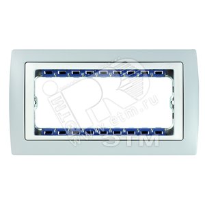 Рамка с суппортом на 5 узких модулей, S82C, серый - белый