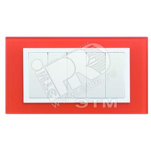 Рамка с суппортом на 8 узких модулей, S82C, оранжевый - белый (стекло)