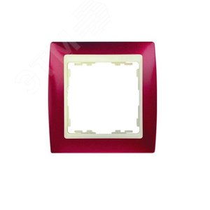 Рамка на 1 пост, S82, гранатовый металлик - сл.кость