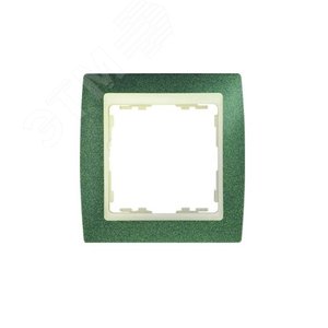 Рамка на 2 поста, S82, зеленая текстура - сл.кость