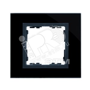 Рамка на 2 поста, S82N, чёрный - графит (стекло)