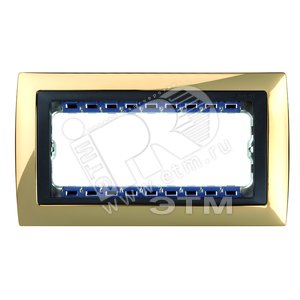 Рамка с суппортом на 5 узких модулей, S82C, золото - графит
