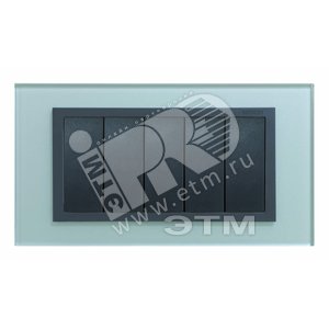 Рамка с суппортом на 5 узких модулей, S82C, серебро - алюминий (стекло)