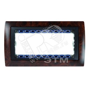 Рамка с суппортом на 8 узких модулей, S82C, орех - графит