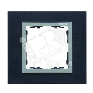 Рамка на 2 поста, S82N, сталь матовая чёрная - алюминий (металл)