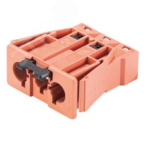 Коннектор “папа”, 3-х проводный, СБСП, безвинтовое соединение, красный