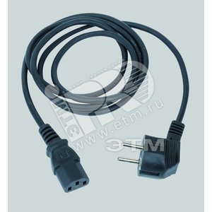 Connect Кабель электрический с вилкой 2к+з Schuko 2 м графит - Simon