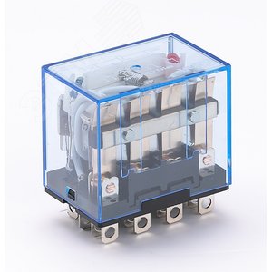 Реле промежуточное 220В AC 4 переключающих контакта 10А ПР-102 с индикацией - фото 2