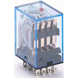 Реле промежуточное 4 контакта с индикацией LED 3А 220В AC ПР-102 - фото 2