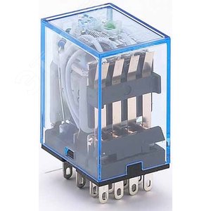 Реле промежуточное 12В DC 4 переключающих контакта 5А ПР-102 с индикацией 4
