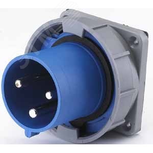 Вилка 2Р+РЕ 63А 220В IP67 для скрытой проводки (26065DEK) 3
