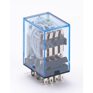 Реле промежуточное 12В DC 4 переключающих контакта 5А ПР-102 с индикацией