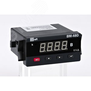 Вольтметр цифр. 96x48мм однофазный, вход 100В, выход RS485, LED-дисплей ВМ-48D - DEKraft