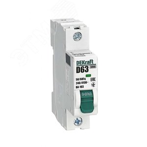 Выключатель автоматический ВА-103 1P 63А D 6кА новый - артикул 12343DEK