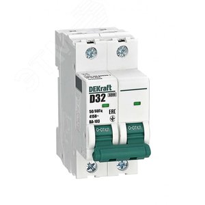 Выключатель автоматический ВА-103 2P 32А D 6кА новый - SE (DEKraft)