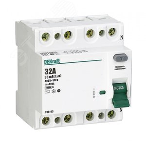 узо 4P 16а 30ма AC узо-03 6ка DEKraft - фото 2