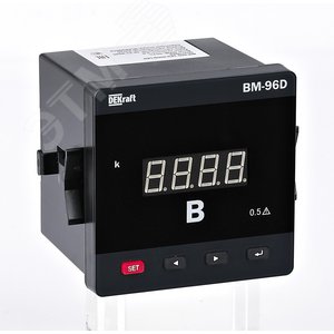 Вольтметр цифр. 72x72мм трехфазный, вход 600В, выход RS485, LED-дисплей ВМ-72D - DEKraft