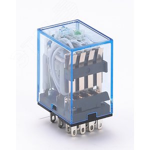 Реле промежуточное 12В DC 4 переключающих контакта 5А ПР-102 с индикацией 2