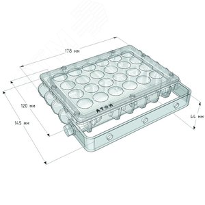 Светильник светодиодный ДО-25Вт, IP65, 5000К, 3250 Лм, 120 градусов, 220В, F 2
