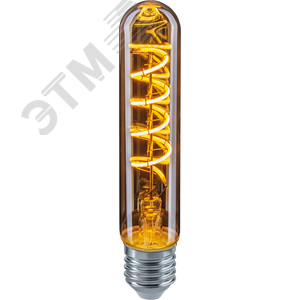 Лампа светодиодная LED 4вт E27 теплый T30 ретро FILAMENT