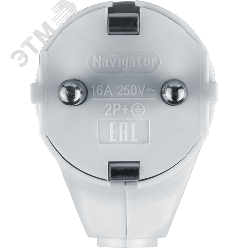 Вилка Navigator угловая с заземлением белая 61 362 NCA-PL04-16A-E-WH - фото 2
