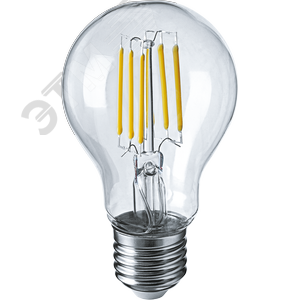 Лампа светодиодная LED 6вт Е27 белый FILAMENT