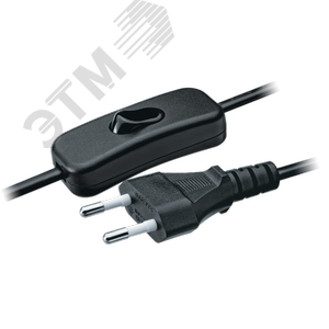 Шнур NPS-FS-170-2x0.5-BL 1.7м с выключателем черный - Navigator Group