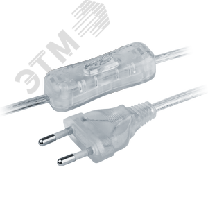 Шнур NPS-FS-170-2x0.5-TR 1.7м с выключателем прозрачный - Navigator Group