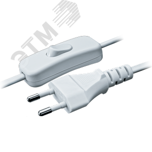 Шнур NPS-FS-170-2x0.5-WH 1.7м с выключателем белый - Navigator Group