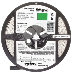 Лента светодиодная LEDх30/м 5м 7.2w/m 12в IP65 (71421 NLS-5050) - Navigator Group
