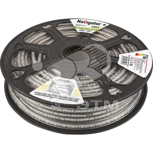 Лента LEDх120/м,1м,7w/m,220в.IP67,теп-бел.Navigat