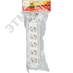 Удлинитель бытовой 5 розеток шнур 5м с заземлением