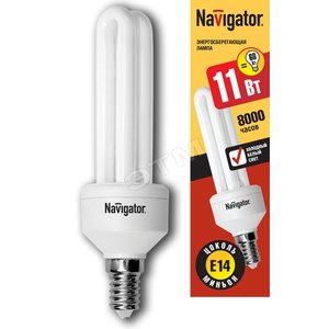 Лампа энергосберегающая КЛЛ 11/840 E14 D38x139 2U (94009 NCL-2U) - Navigator Group