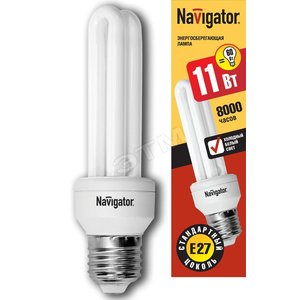 Лампа энергосберегающая КЛЛ 11/840 E27 D38x139 2U (94012 NCL-2U) - Navigator Group