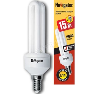 Лампа энергосберегающая КЛЛ 15/840 E14 D38x154 2U (94015 NCL-2U) - Navigator Group
