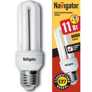 Лампа энергосберегающая КЛЛ 11/840 E27 D38x119 3U (94024 NCL-3U) - Navigator Group