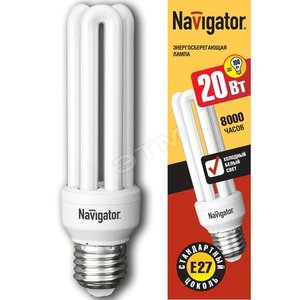 Лампа энергосберегающая КЛЛ 20/840 E27 D46x148 3U (94030 NCL-3U) - Navigator Group