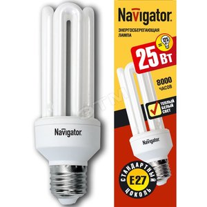 Лампа энергосберегающая КЛЛ 25/827 E27 D46x140 4U (94034 NCL-4U) - Navigator Group
