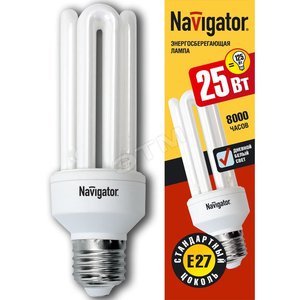 Лампа энергосберегающая КЛЛ 25/865 E27 D46x140 4U (94035 NCL-4U) - Navigator Group