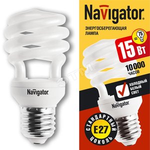 Лампа энергосберегающая КЛЛ 15/840 E27 D48x98 спираль (94048 NCL-SFW10) - Navigator Group