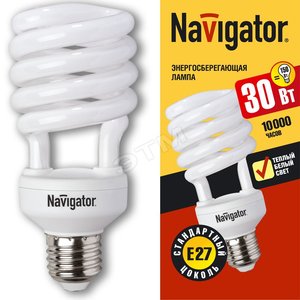 Лампа энергосберегающая КЛЛ 30/827 Е27 D60x128 спираль (94055 NCL-SF10) - Navigator Group