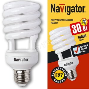 Лампа энергосберегающая КЛЛ 30/865 Е27 D60x128 спираль (94056 NCL-SF10) - Navigator Group