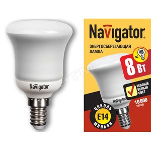 Лампа энергосберегающая зеркальная КЛЛ 8/830 E14 D50x93 (94086 NCL-R) - Navigator Group