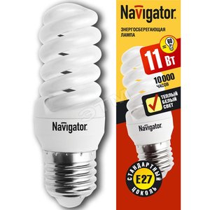 Лампа энергосберегающая КЛЛ 11/827 E27 D34x98 спираль (94090 NCL-SF10) - Navigator Group
