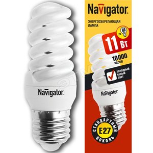 Лампа энергосберегающая КЛЛ 11/865 E27 D34x98 спираль (94092 NCL-SF10) - Navigator Group