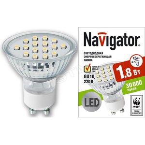 Лампа LED 1.8вт 230в,GU10,тепло-бел.Navigator (94253 NLL-PAR16) - Navigator Group